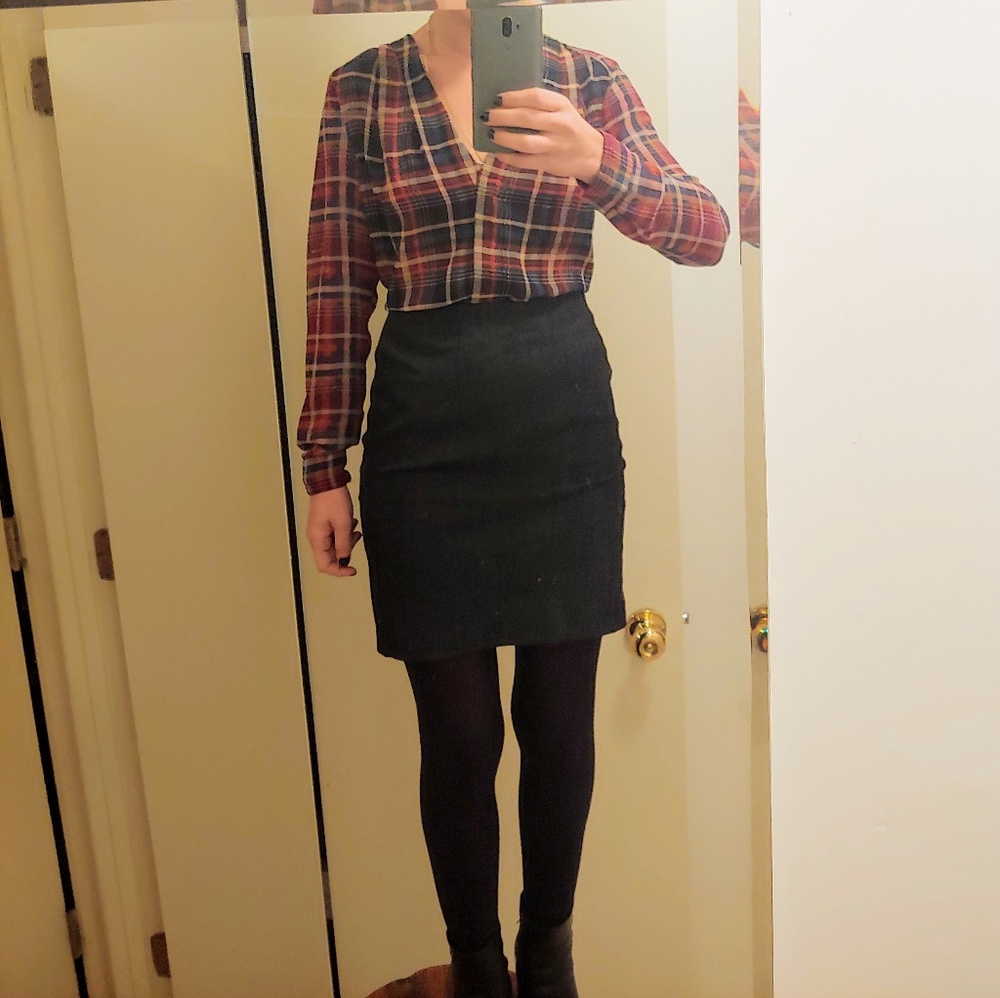 Ann Taylor denim pencil skirt